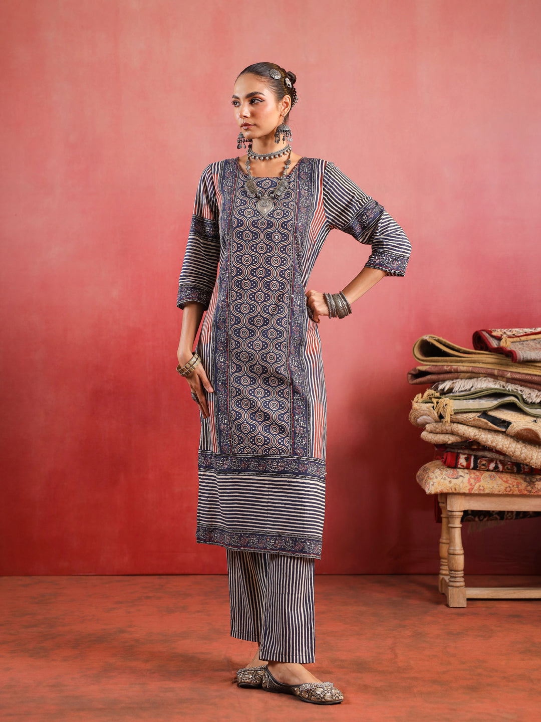 Tarang Ajrakh Suit Set