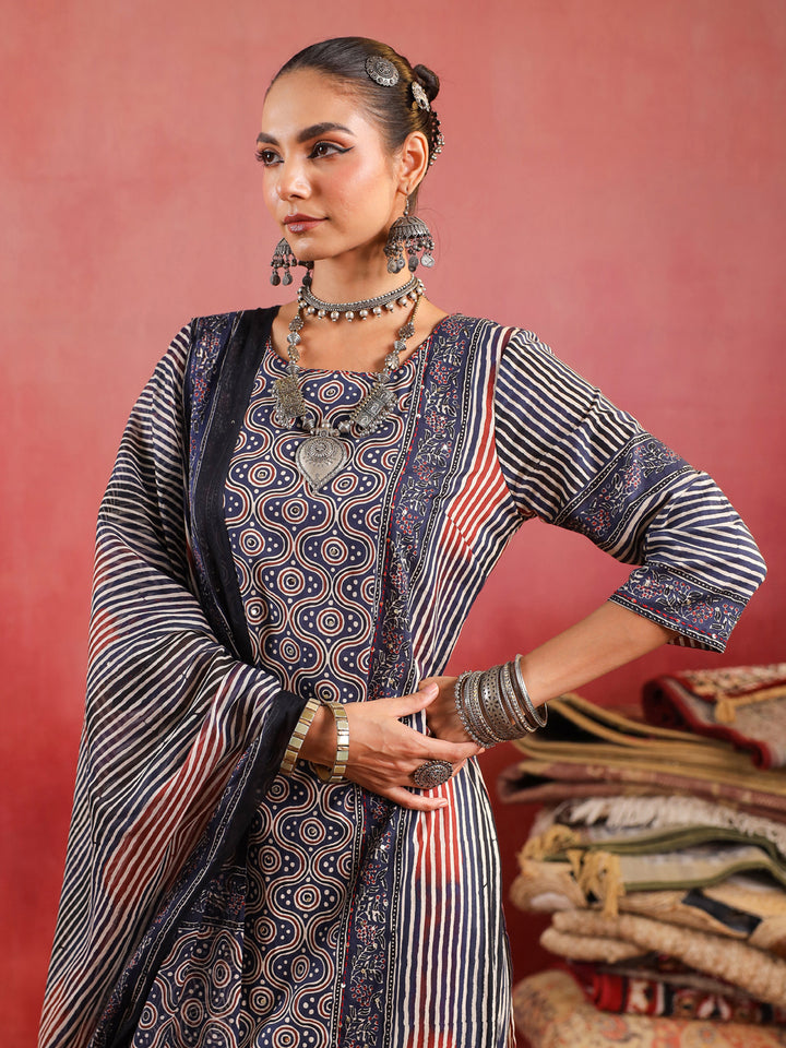 Tarang Ajrakh Suit Set