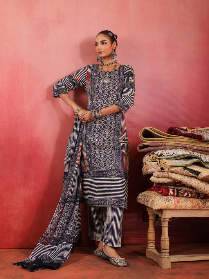 Tarang Ajrakh Suit Set