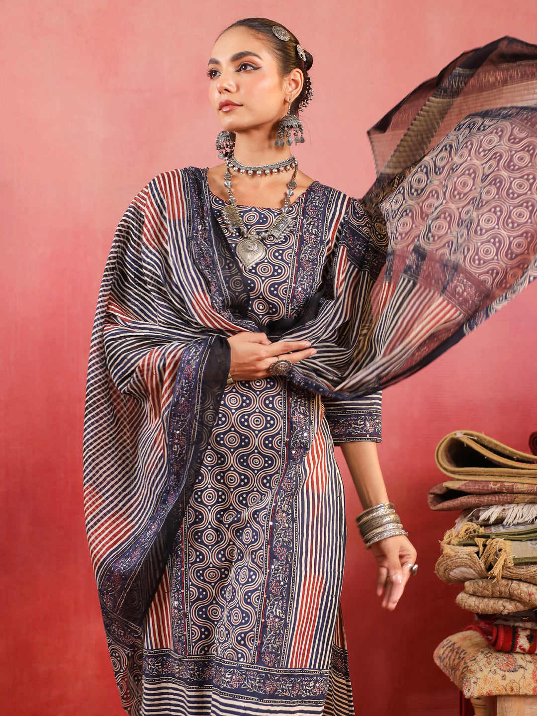 Tarang Ajrakh Suit Set