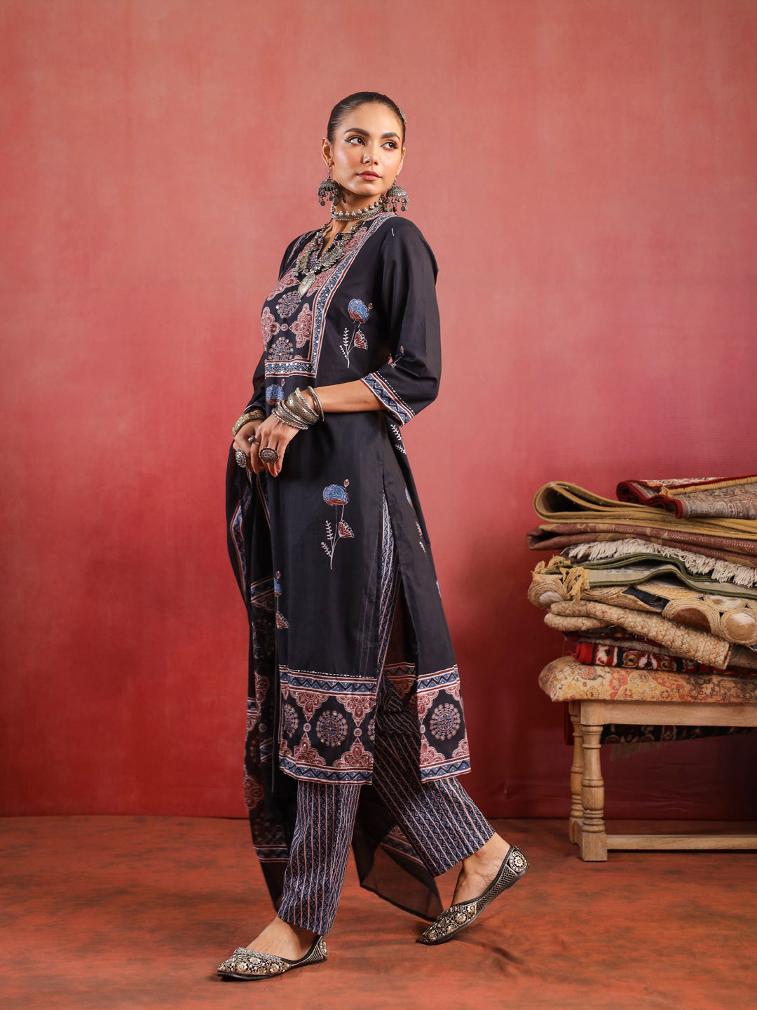 Shama Ajrakh Suit Set