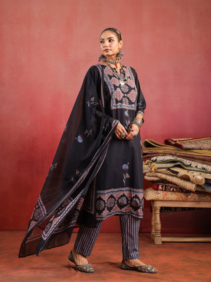 Shama Ajrakh Suit Set