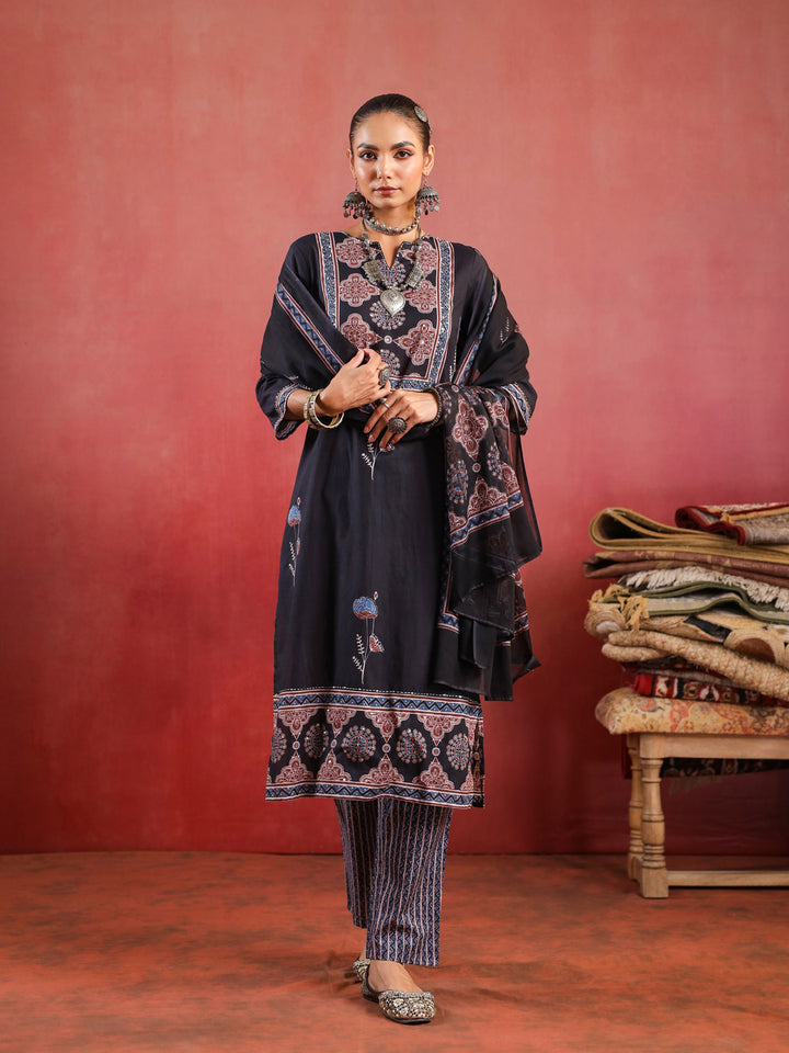 Shama Ajrakh Suit Set