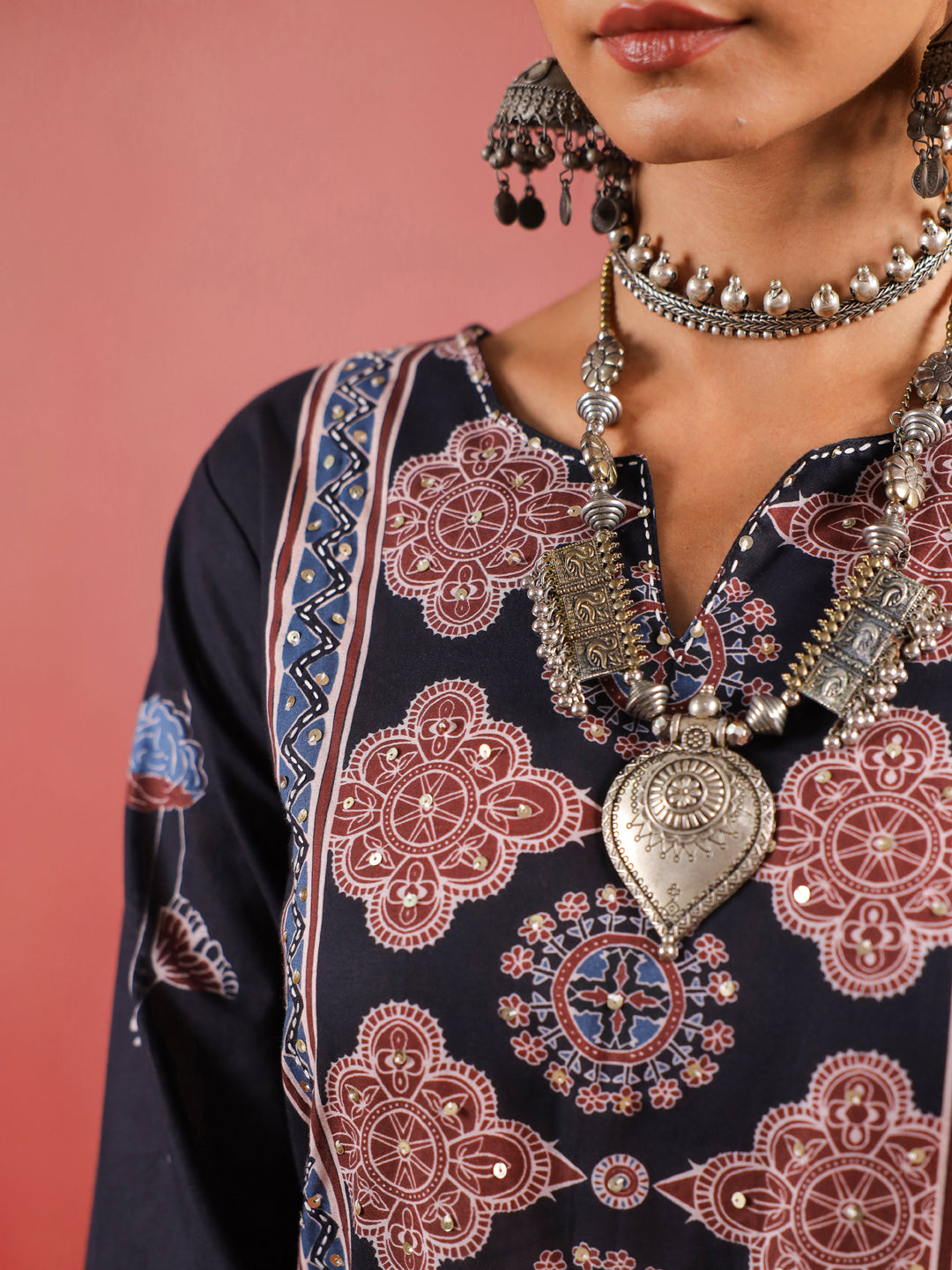 Shama Ajrakh Suit Set