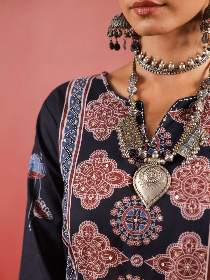 Shama Ajrakh Suit Set