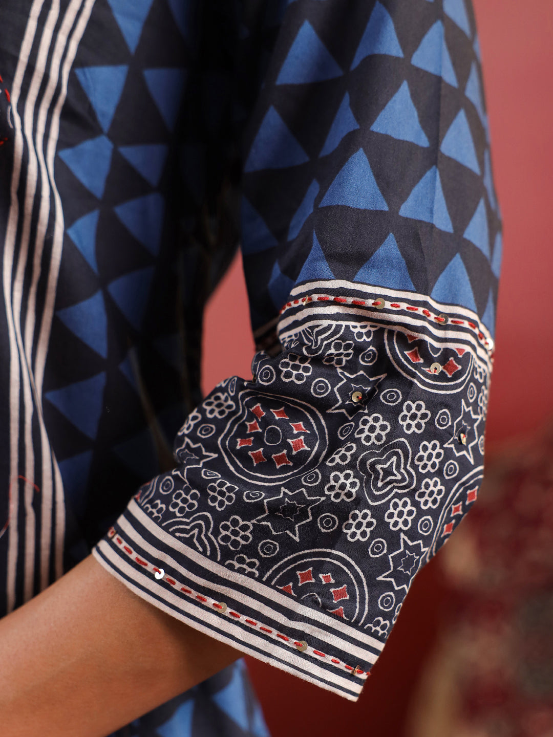 Kaari Sitara | Charcoal Ajrakh Suit Set