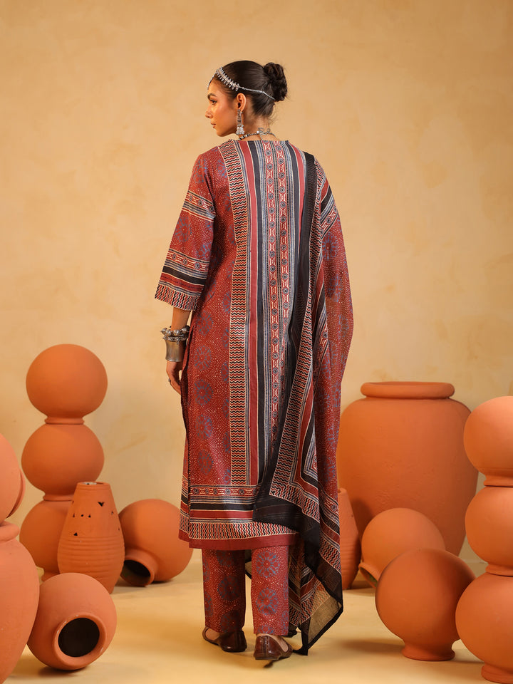 Nargis | Terracotta Suit Set