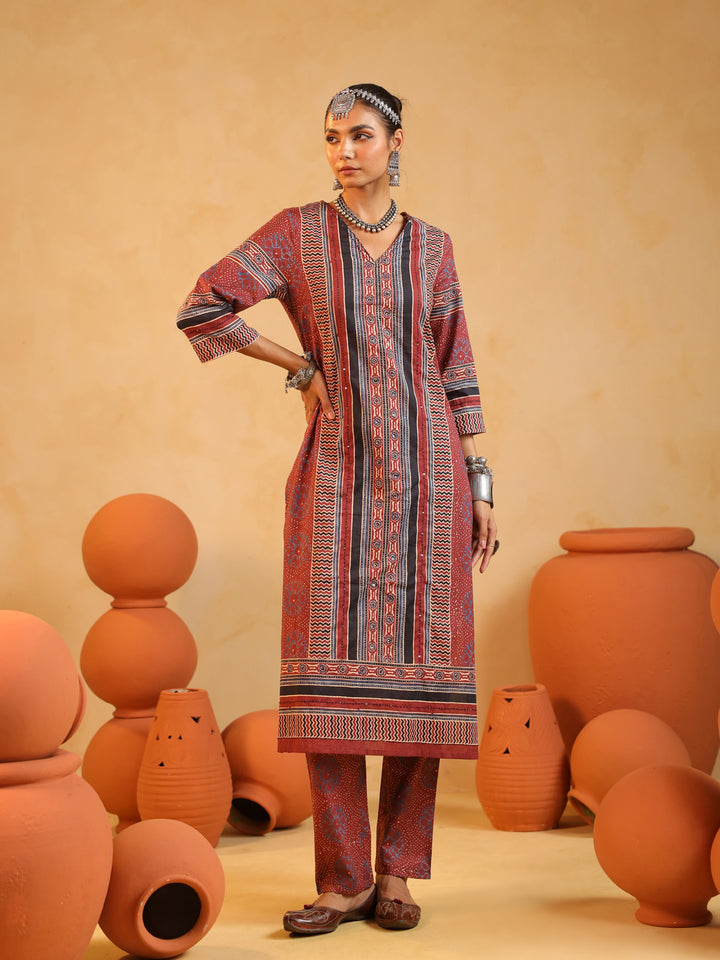 Nargis | Terracotta Suit Set