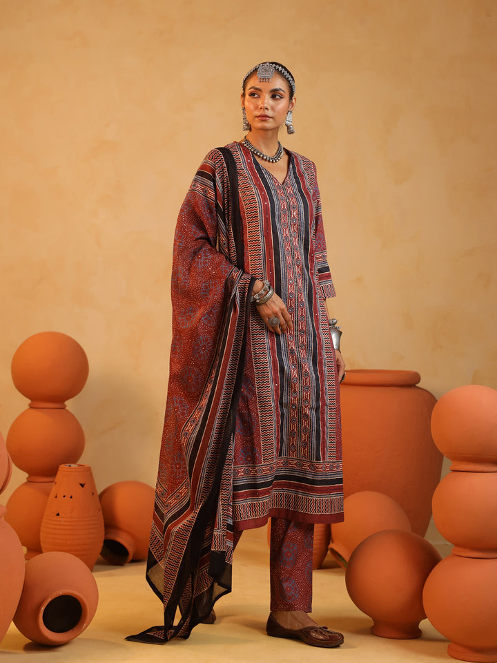 Nargis | Terracotta Suit Set