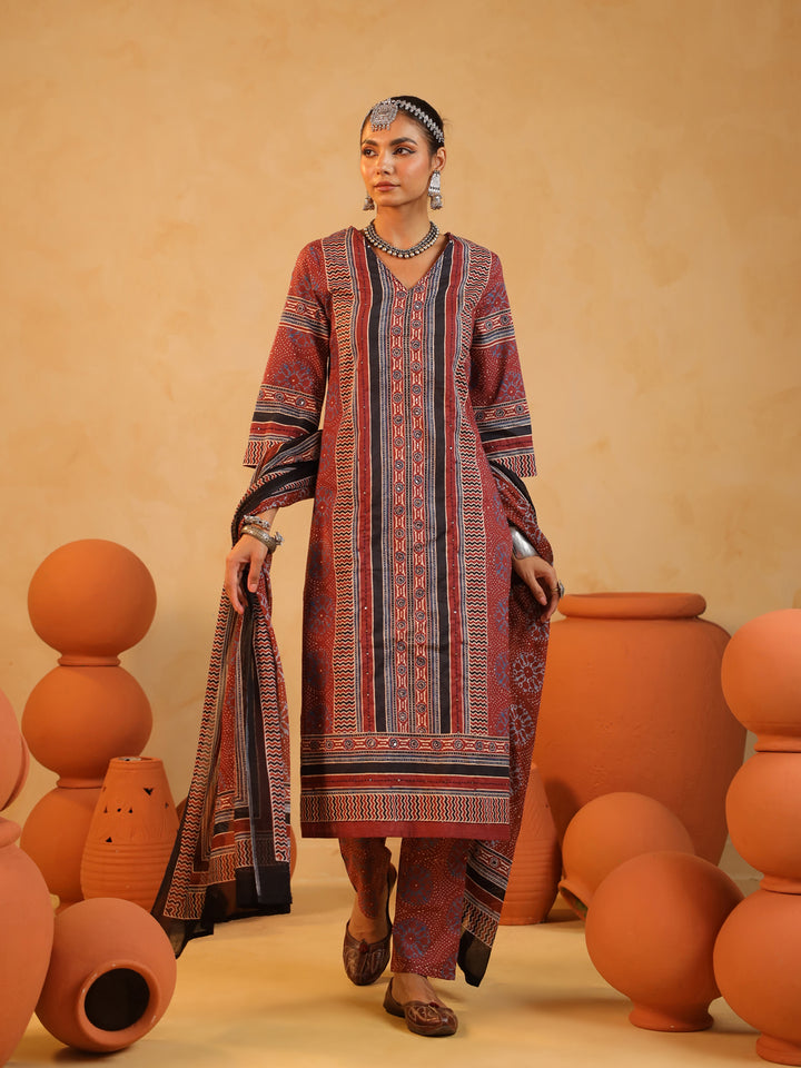 Nargis | Terracotta Suit Set