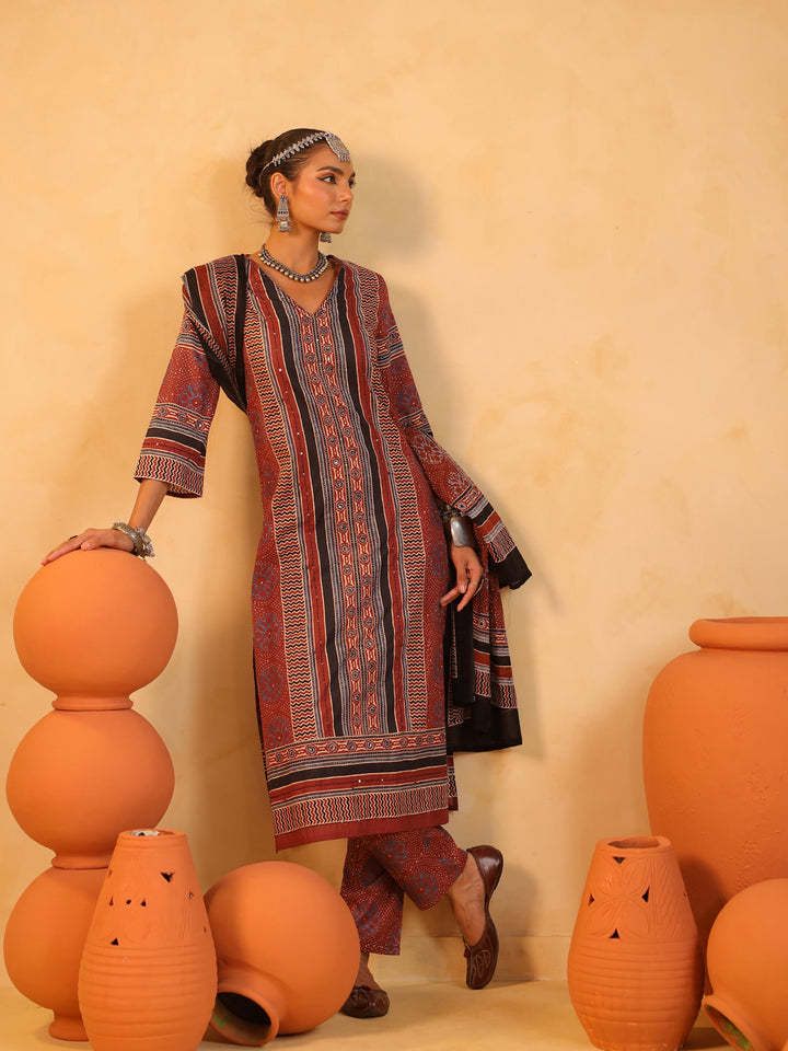 Nargis | Terracotta Suit Set