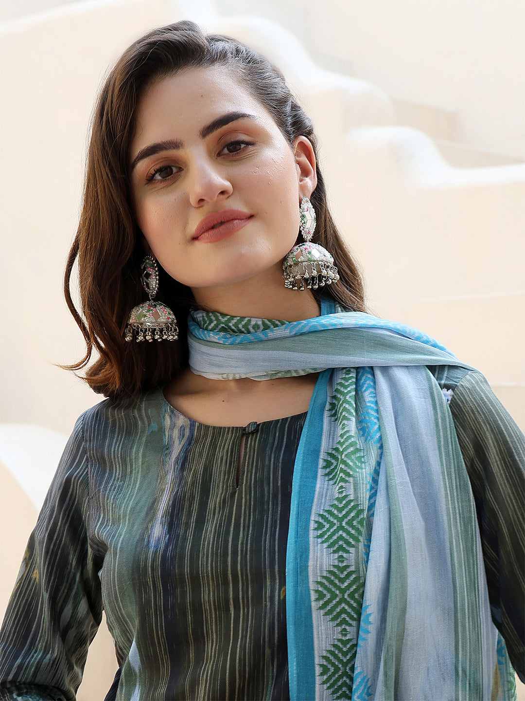 Ikat Horizon Straight Suit Set