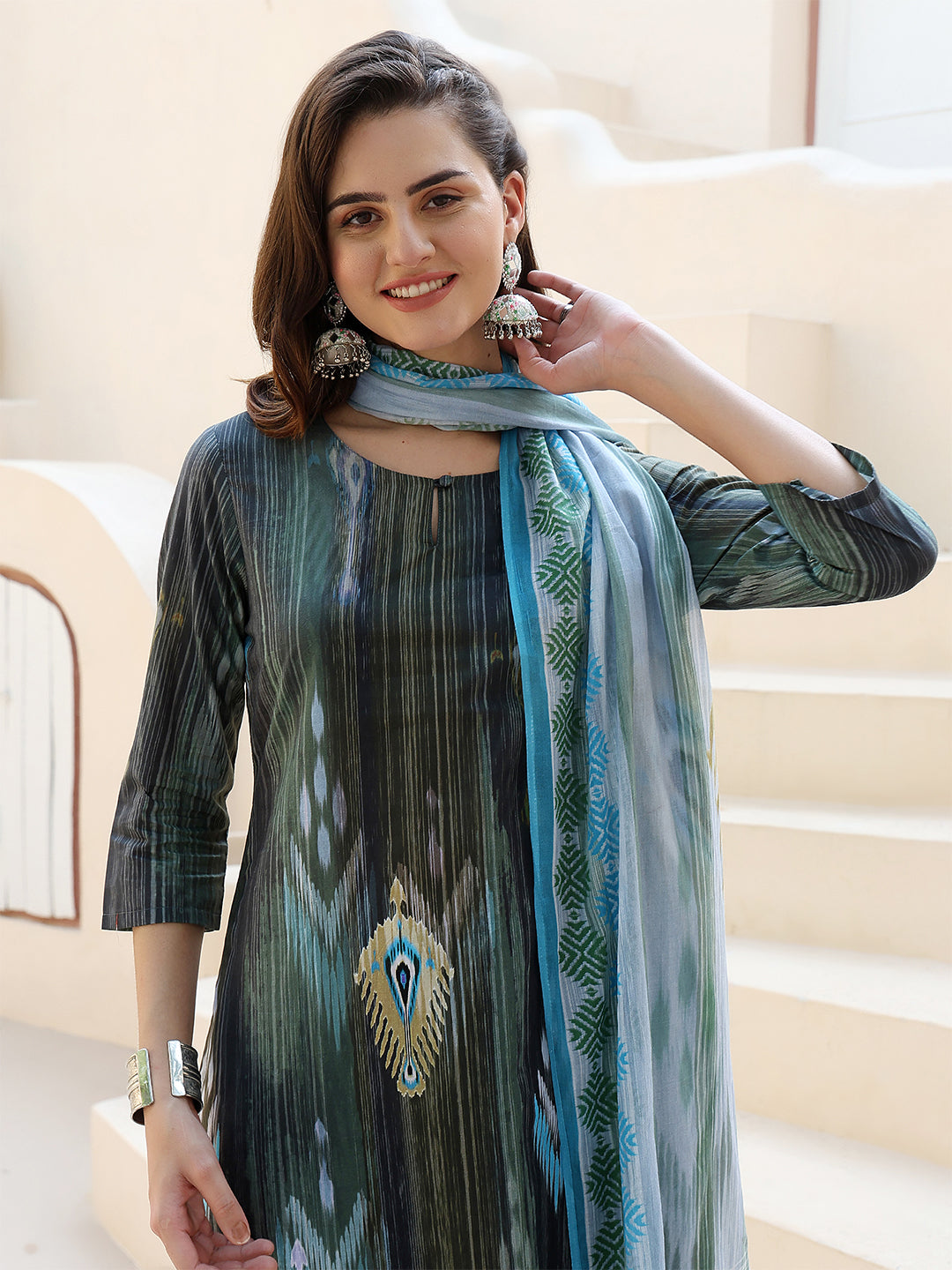 Ikat Horizon Straight Suit Set