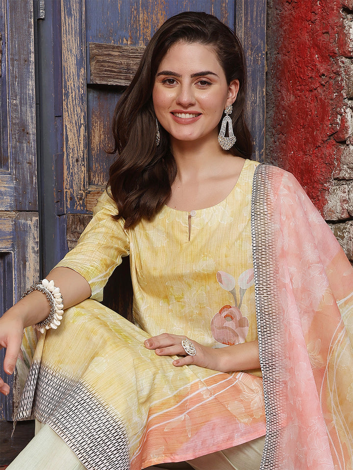 Morning Glow – Yellow Cotton Suit Set