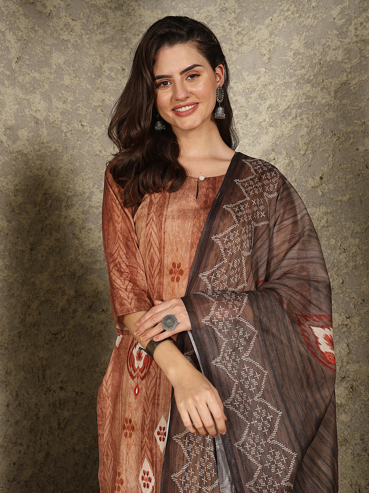 Earthy Ikat Aura Suit Set
