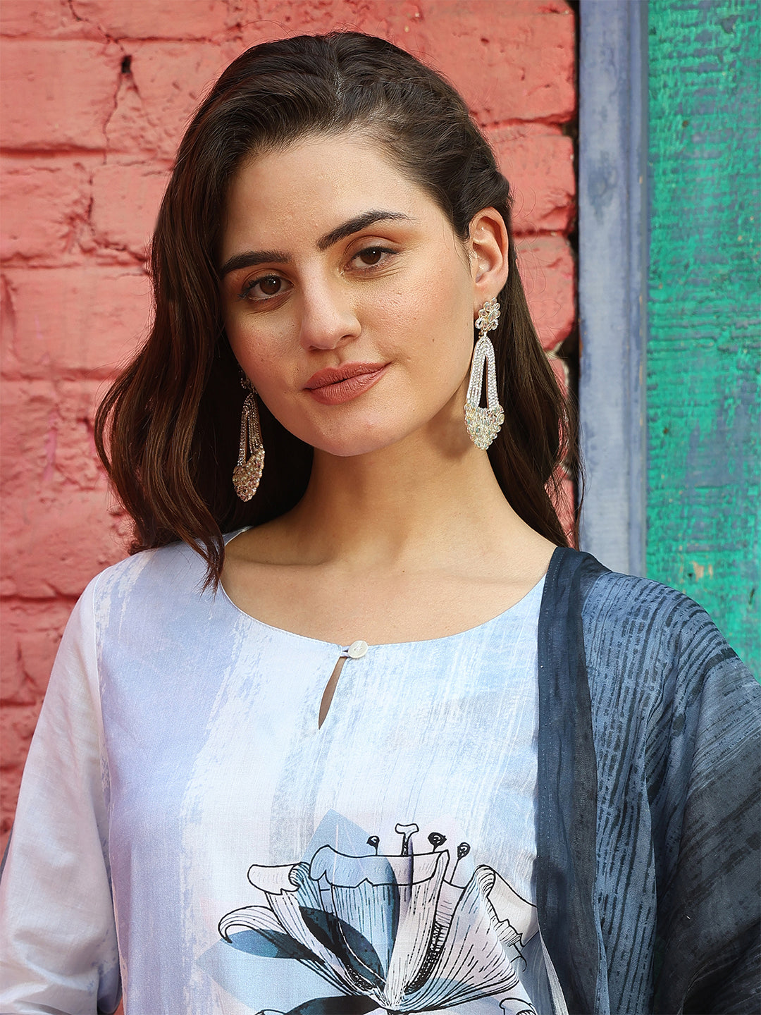 Monochrome Muse – Pure Cotton Digital Print Suit Set