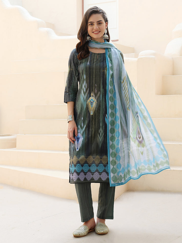 Ikat Horizon Straight Suit Set