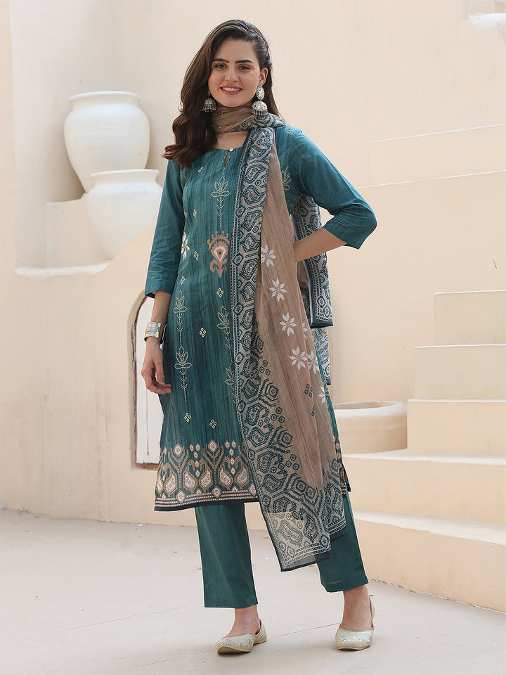 Teal Heritage Glow Suit Set