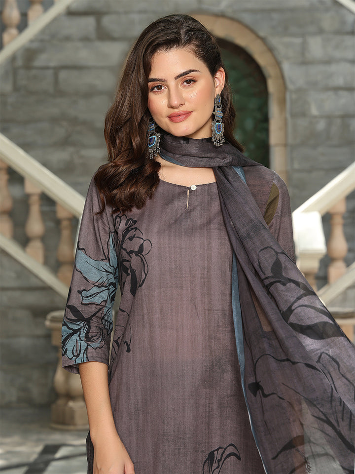 Charcoal Bloom Suit Set