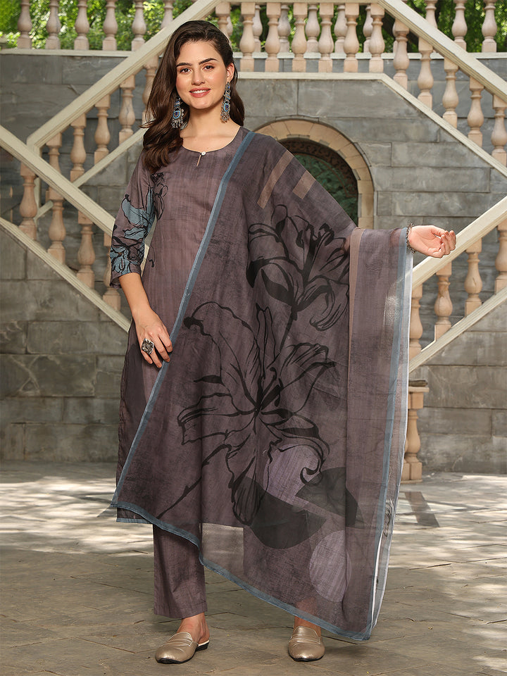 Charcoal Bloom Suit Set
