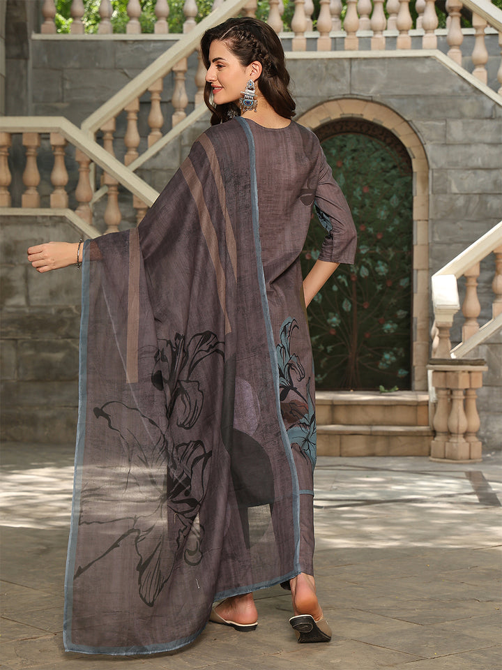Charcoal Bloom Suit Set
