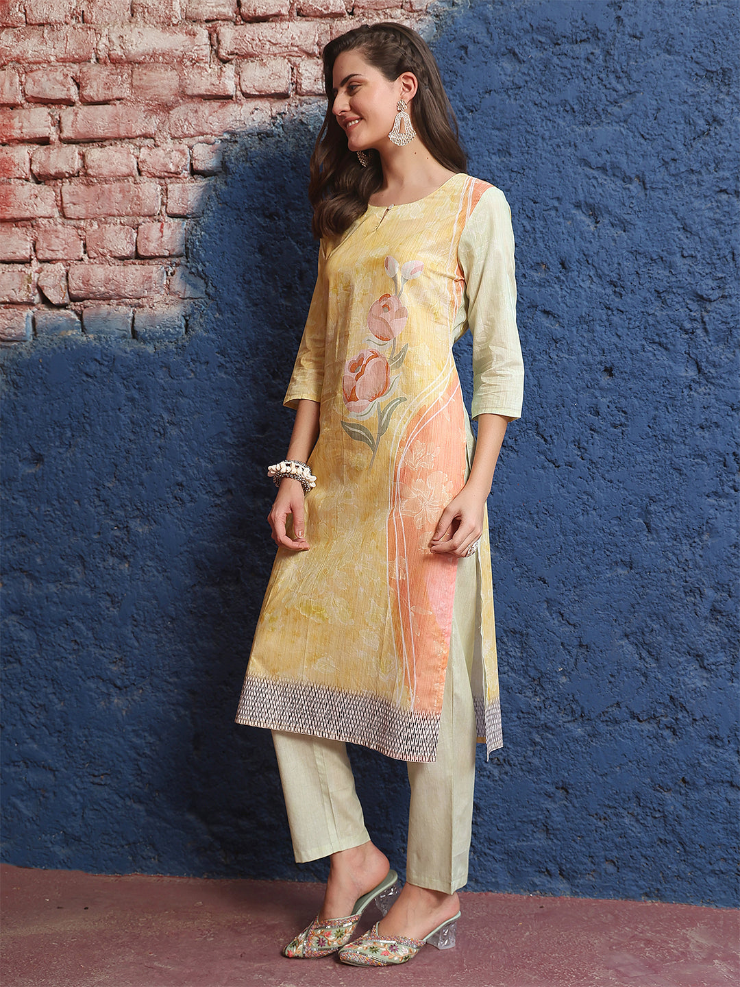 Morning Glow – Yellow Cotton Suit Set