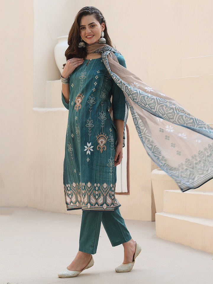 Teal Heritage Glow Suit Set