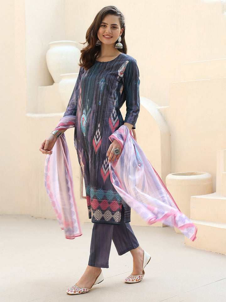 Ikat Mirage Straight Suit Set