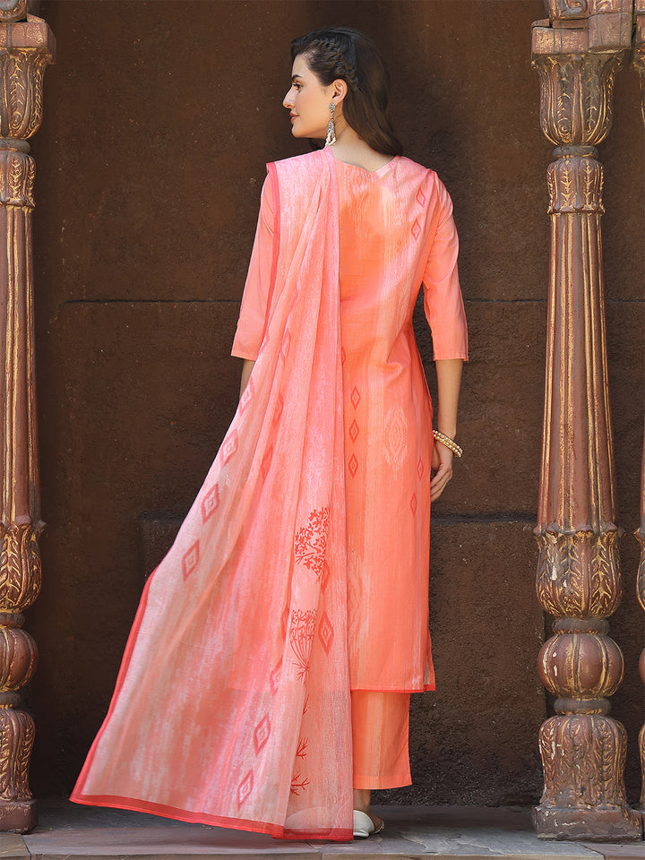 Coral Ikat Charm Suit Set