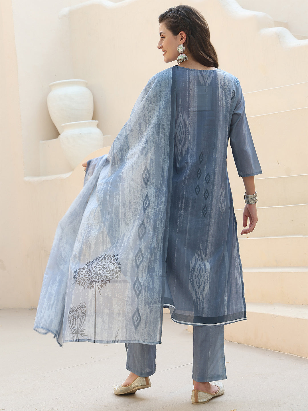 Indigo Ikat Whisper Suit Set