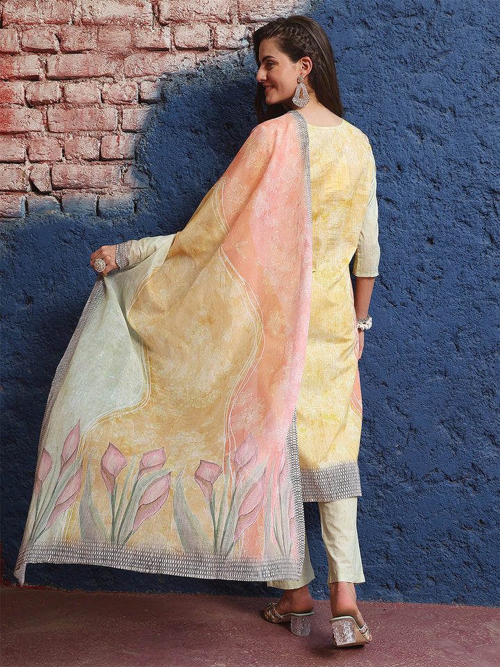 Morning Glow – Yellow Cotton Suit Set