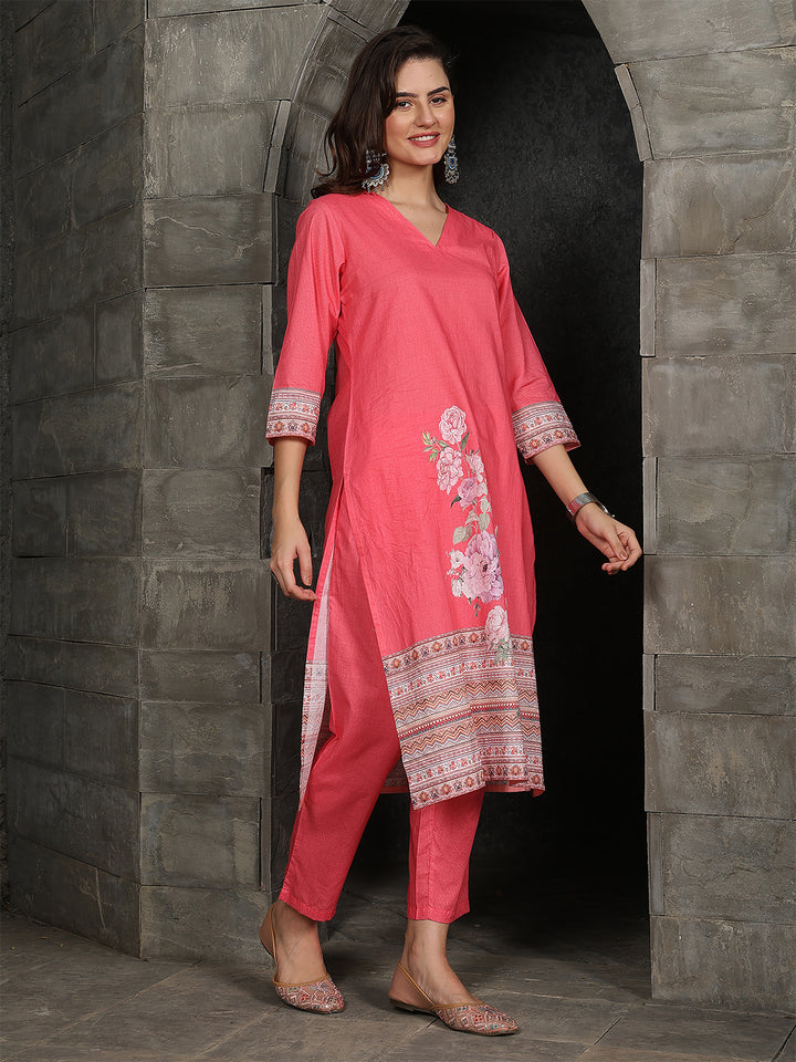 Rosé Charm Straight Suit Set