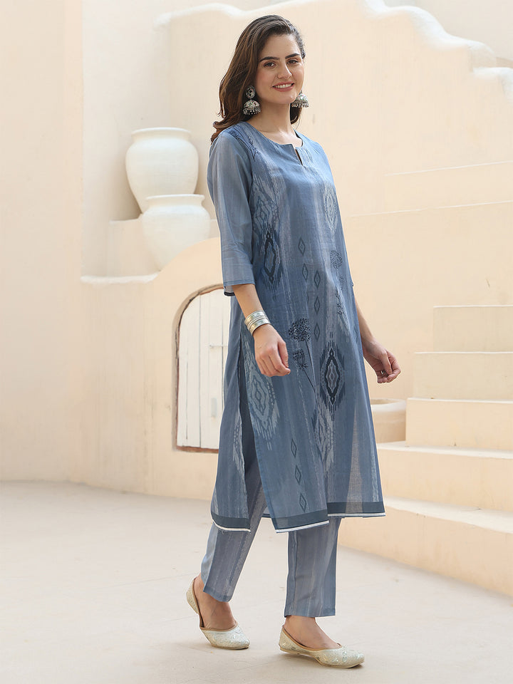 Indigo Ikat Whisper Suit Set