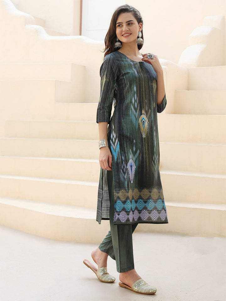 Ikat Horizon Straight Suit Set