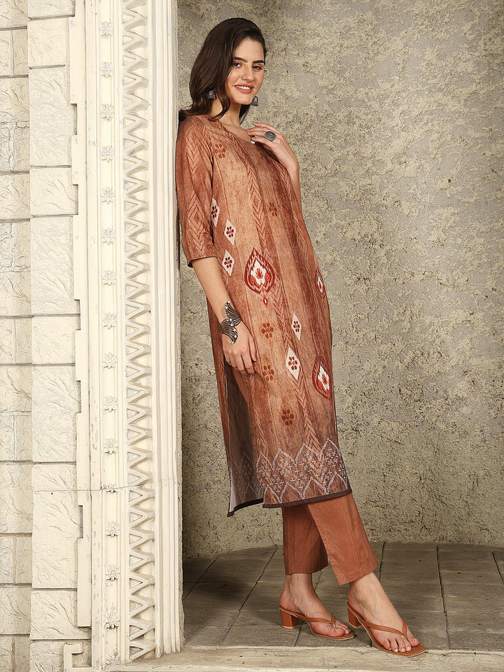 Earthy Ikat Aura Suit Set