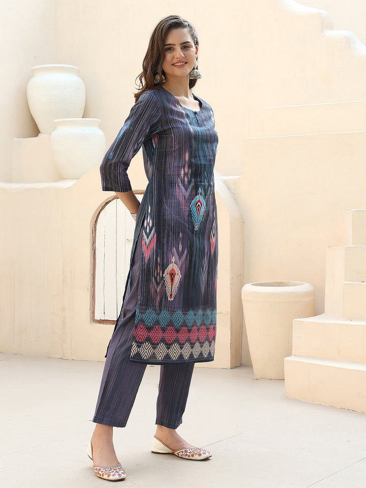Ikat Mirage Straight Suit Set