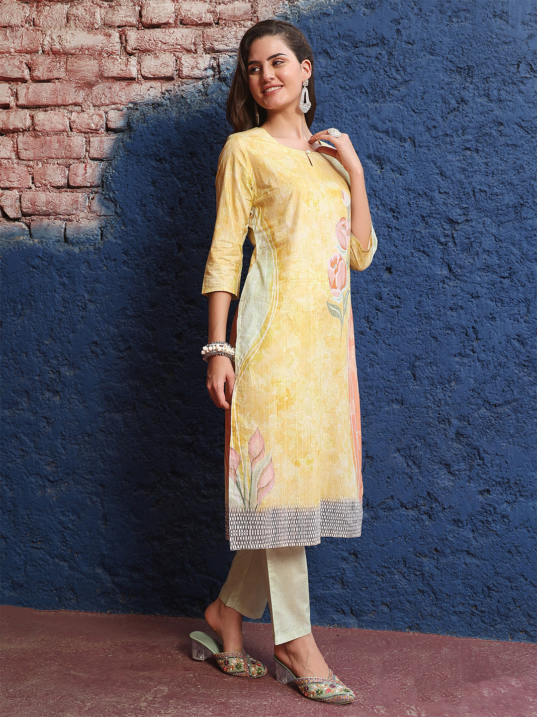 Morning Glow – Yellow Cotton Suit Set