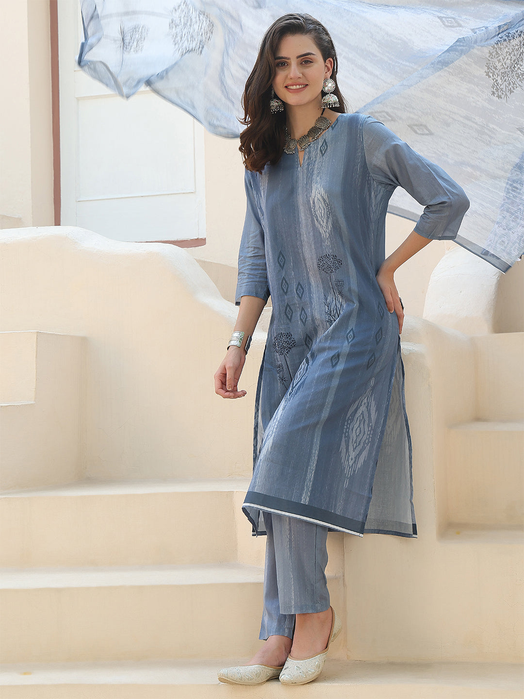 Indigo Ikat Whisper Suit Set