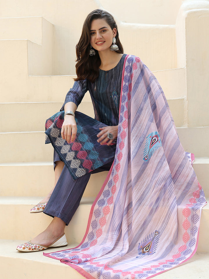 Ikat Mirage Straight Suit Set