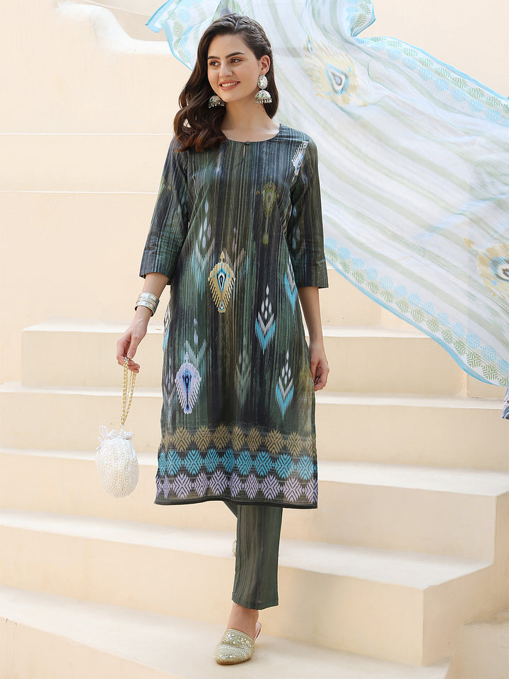 Ikat Horizon Straight Suit Set
