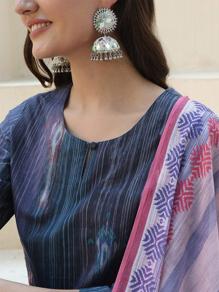 Ikat Mirage Straight Suit Set