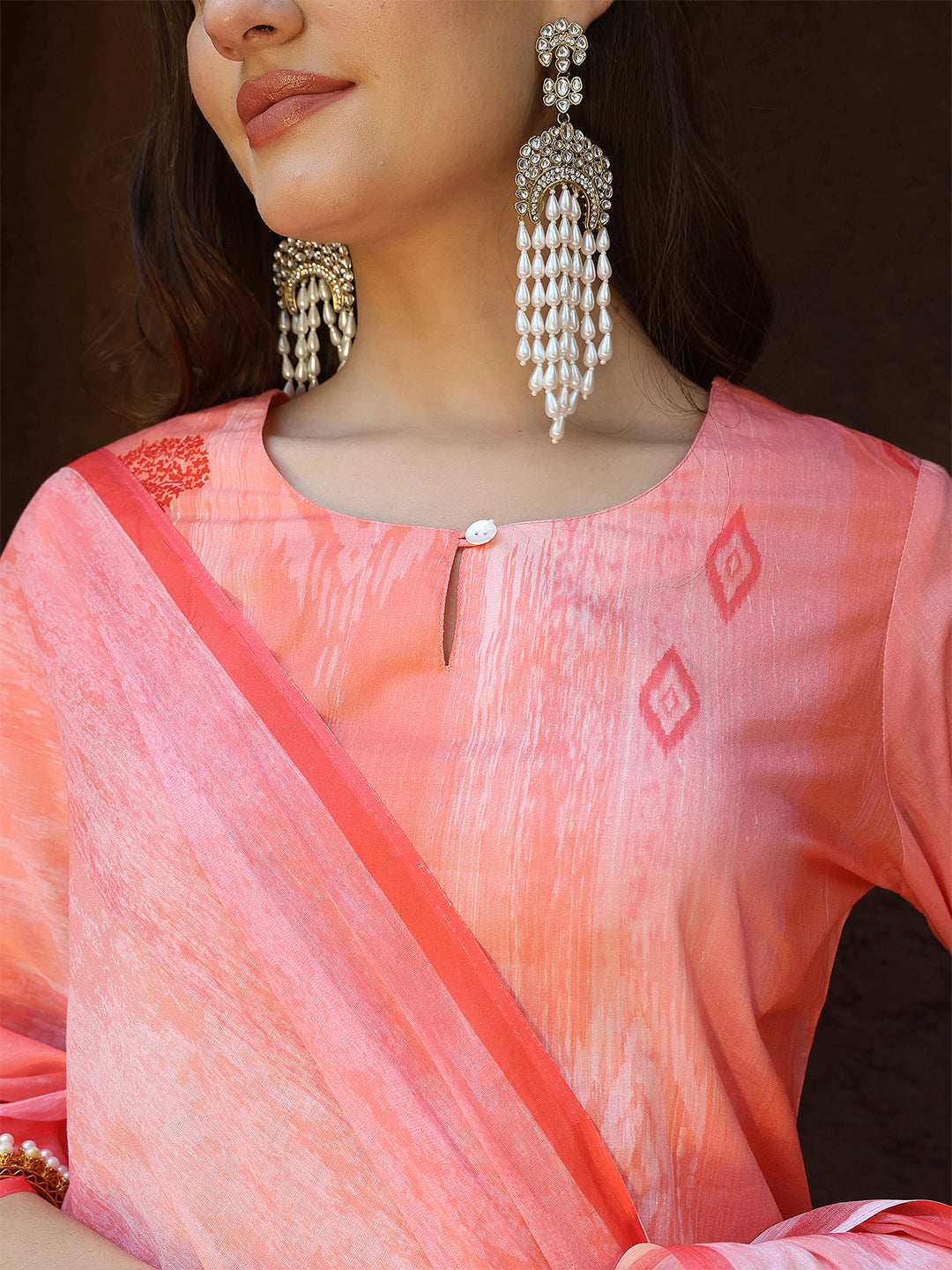 Coral Ikat Charm Suit Set