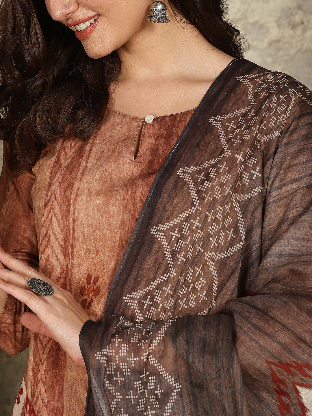 Earthy Ikat Aura Suit Set