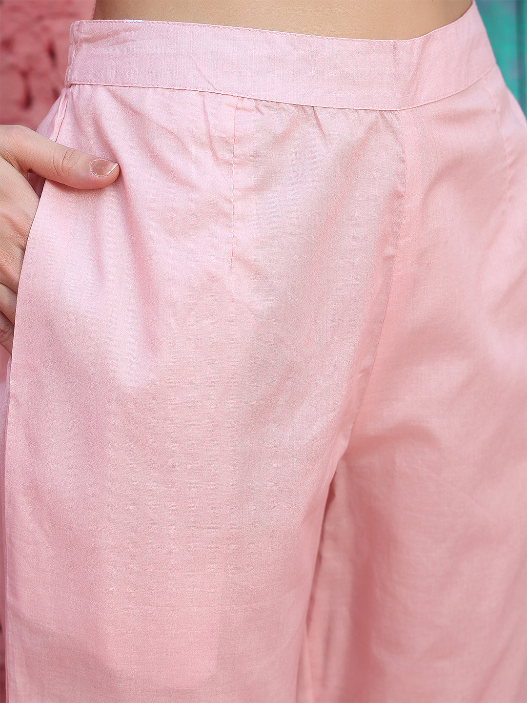 Blush Meadow – Pastel Pink Cotton Suit Set