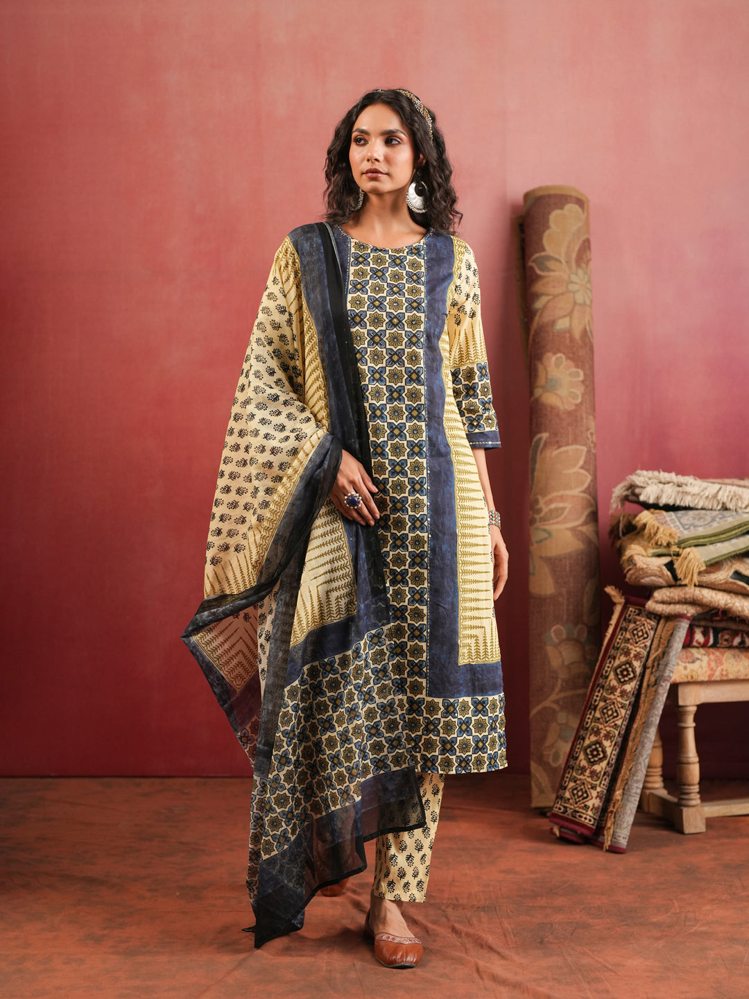 Rangrez Ajrakh Suit Set