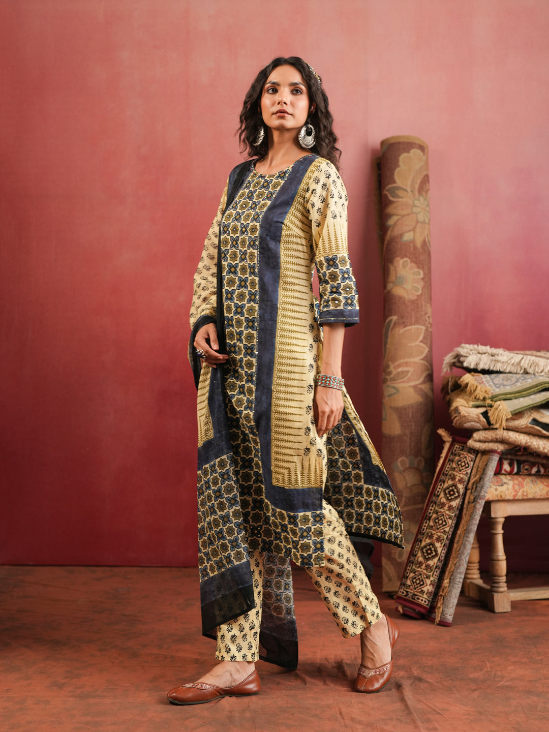 Rangrez Ajrakh Suit Set