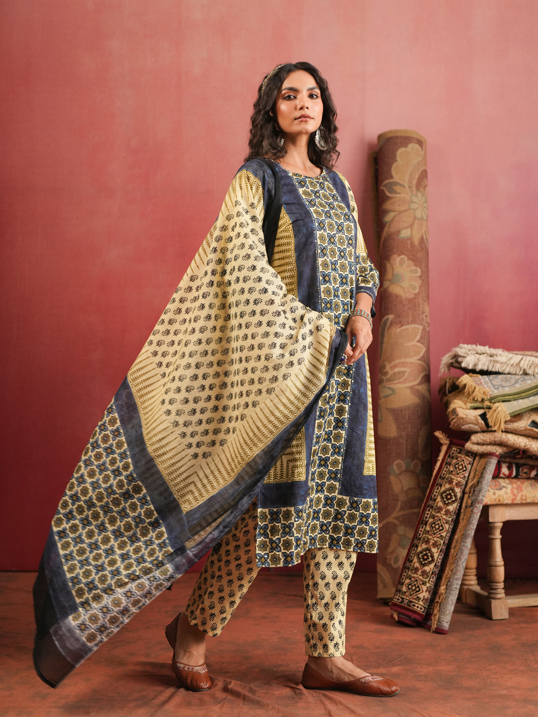 Rangrez Ajrakh Suit Set