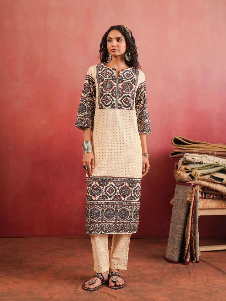 Gulraiz Ajrakh Suit Set