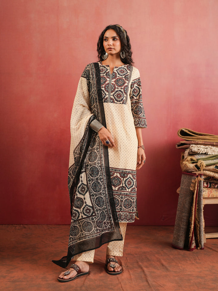 Gulraiz Ajrakh Suit Set