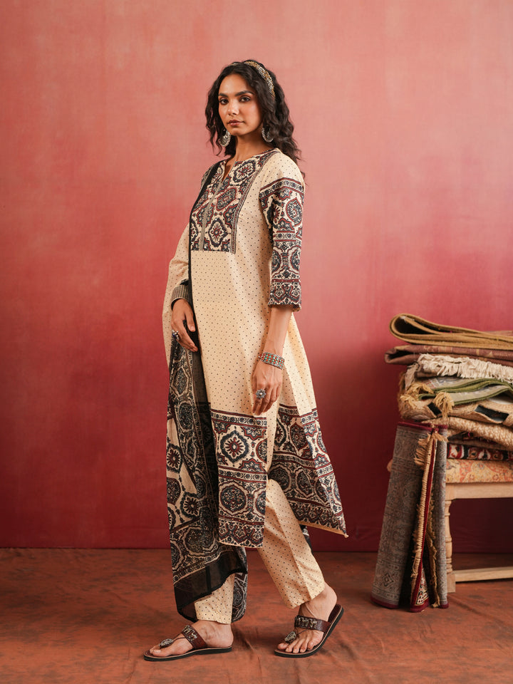Gulraiz Ajrakh Suit Set